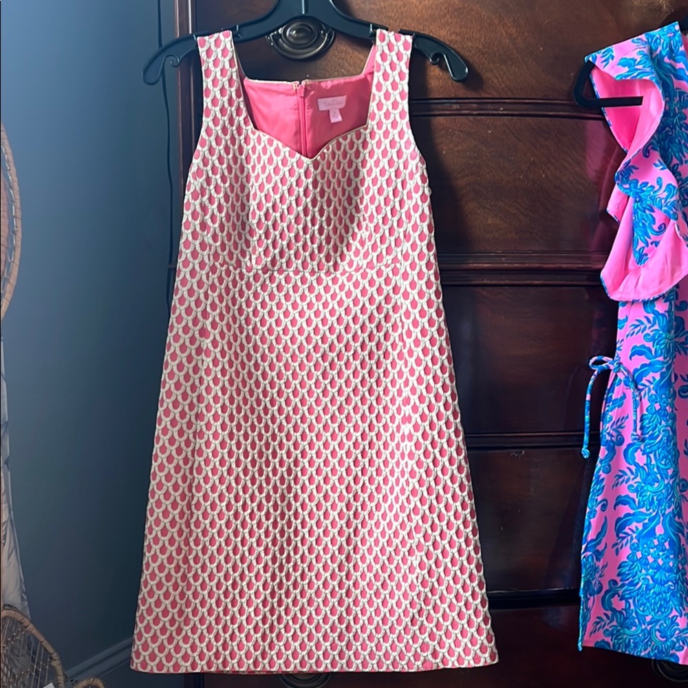 Lilly Pulitzer Pink and Gold Brocade Dress